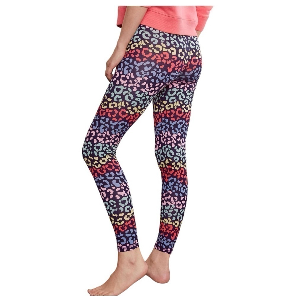 Boden Favorite Leggings in Colorful Rainbow Leopard Print Size Womens 8